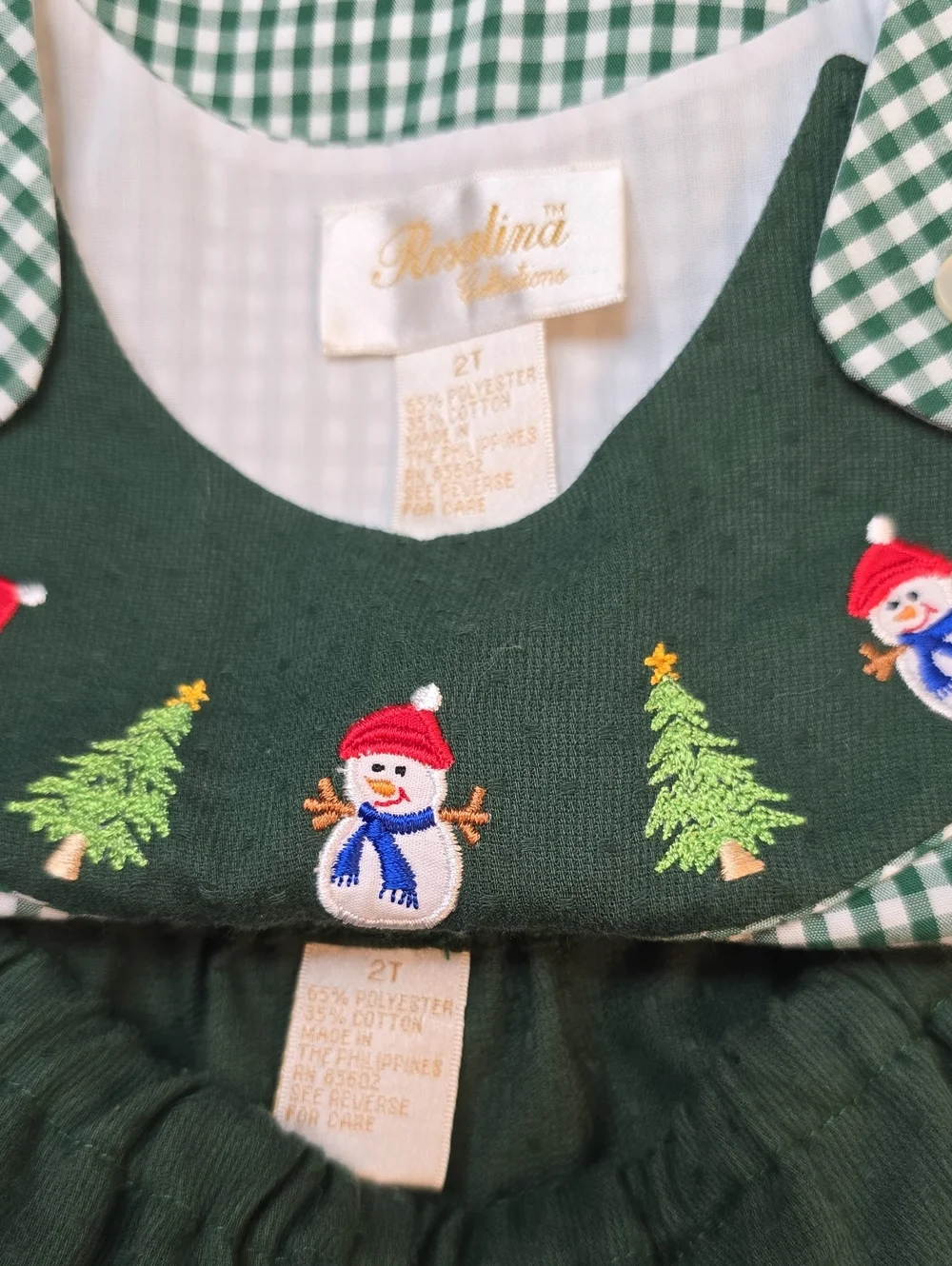Rosalina Collections Green Gingham Holiday Set